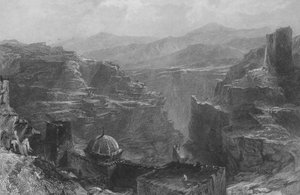 エルサレム近くのジフの荒野にあるサンタサバ修道院 作： Thomas Allom